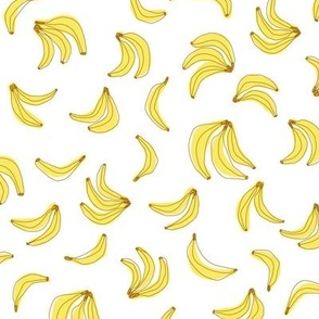 Bundle of Bananas - Yellow with Brown Outlines