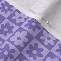 periwinkle purple daisy checkered pattern