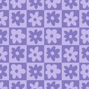 periwinkle purple daisy checkered pattern