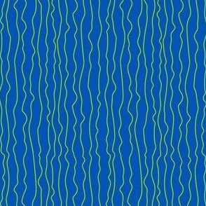 Squiggle Stripe- Blue & Green