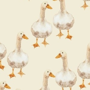 Watercolor Geese {Antique White} Large Scale