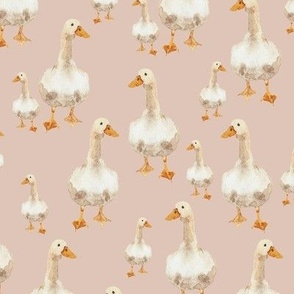 Watercolor Geese {Blush Pink} Medium Scale