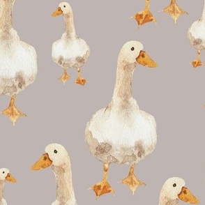 Watercolor Geese {Pale Umber} Extra Large Scale
