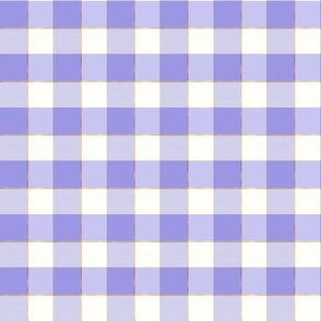 Gingham Check with Gold Stripe - Lilac Purple