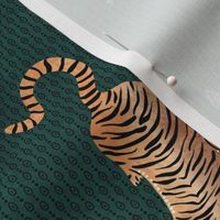 Tyger Tyger - Tigers with geometric dots and drops - dark forest green - small