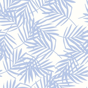 Large Tropical Fronds - Soft Blue - Tropical - Palm Trees - Minimalist - Palm Fronds - Palm Leaf - Leaves - Caribbean