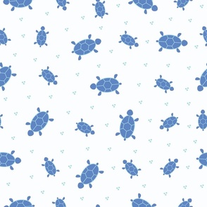 Blue Turtles - White Background