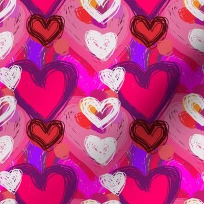 hearts on pink