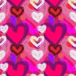 hearts on pink