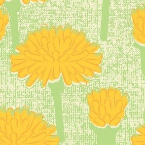 Dandelions (green & gold)