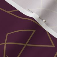 Modern Geometric Large - Dark Burgundy and Gold