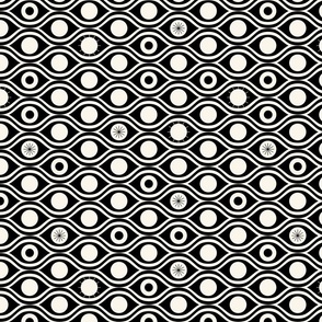All eyes are on you - black and white repeating eyes  - bold abstract - medium