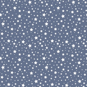 Stars of the Galaxy - Blue Grey on White - Large