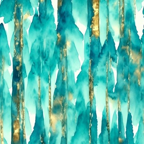 futures past - teal and gold watercolor