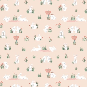 Bunny Trail - Blush, Large Scale