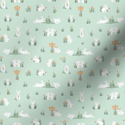 Bunny Trail - Mint Green, Small Scale