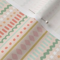 Spring Doodle Stripe - Blush, Medium Scale
