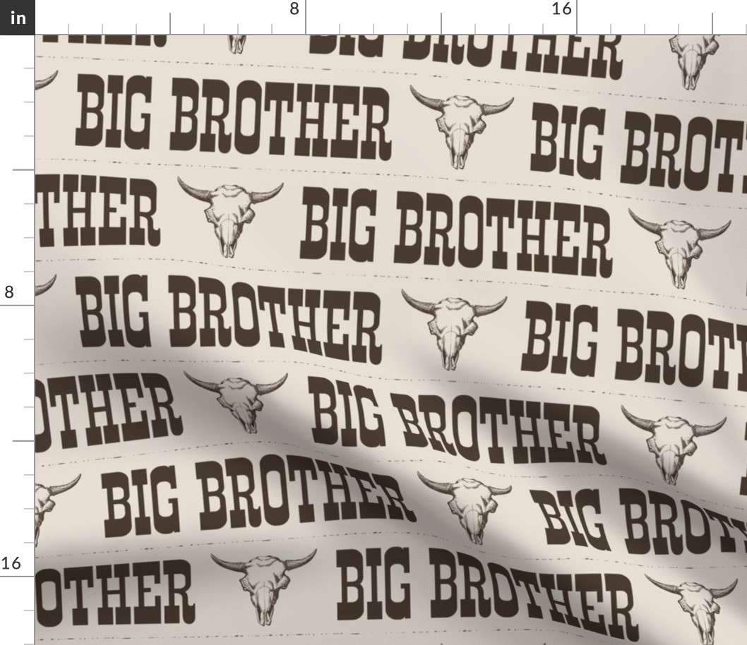 Large Scale - Western Big Brother Chocolate on Beige 