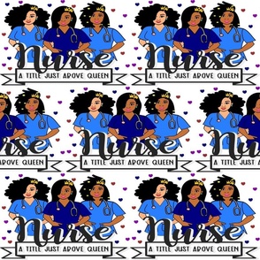 African American Nurse big print  fabric