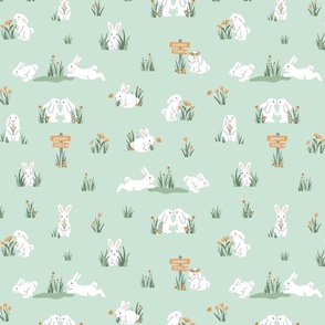 Bunny Trail - Mint Green, Large Scale