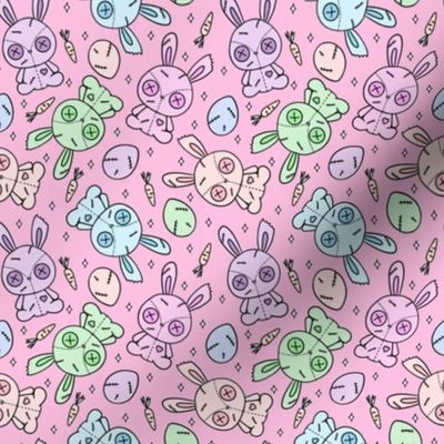 Small Scale - Pastel Rainbow Zombie Bunnies Pink