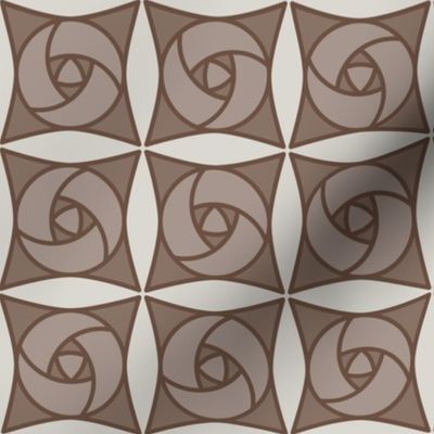 Geometric Pattern: Nouveau Rose: Brownstone