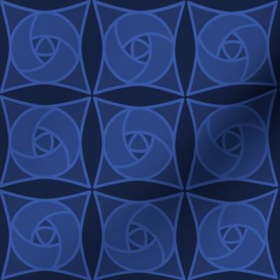 Geometric Pattern: Nouveau Rose: Azure Dark