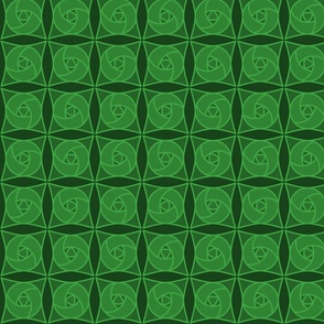 Geometric Pattern: Nouveau Rose: Emerald Dark