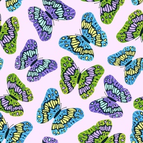   Butterflies violet blue