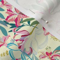 Lilies and leaves cream-01
