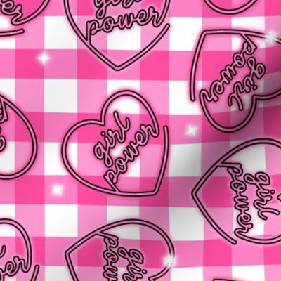 GIRL POWER-HEARTS-PINK