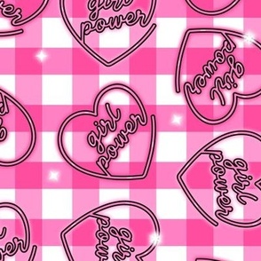 GIRL POWER-HEARTS-PINK