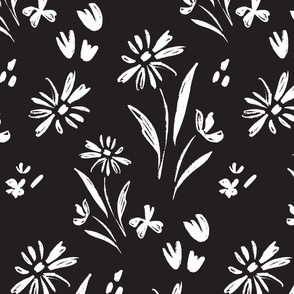 Wildflowers // Floral Print in Charcoal