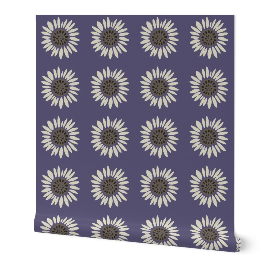 sunflowers on purple