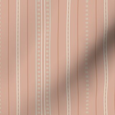 Adler Stripe: Pink Tan, Sage Green & Linen Thin Stripe