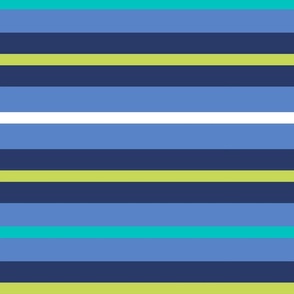 Stripes blue green white 