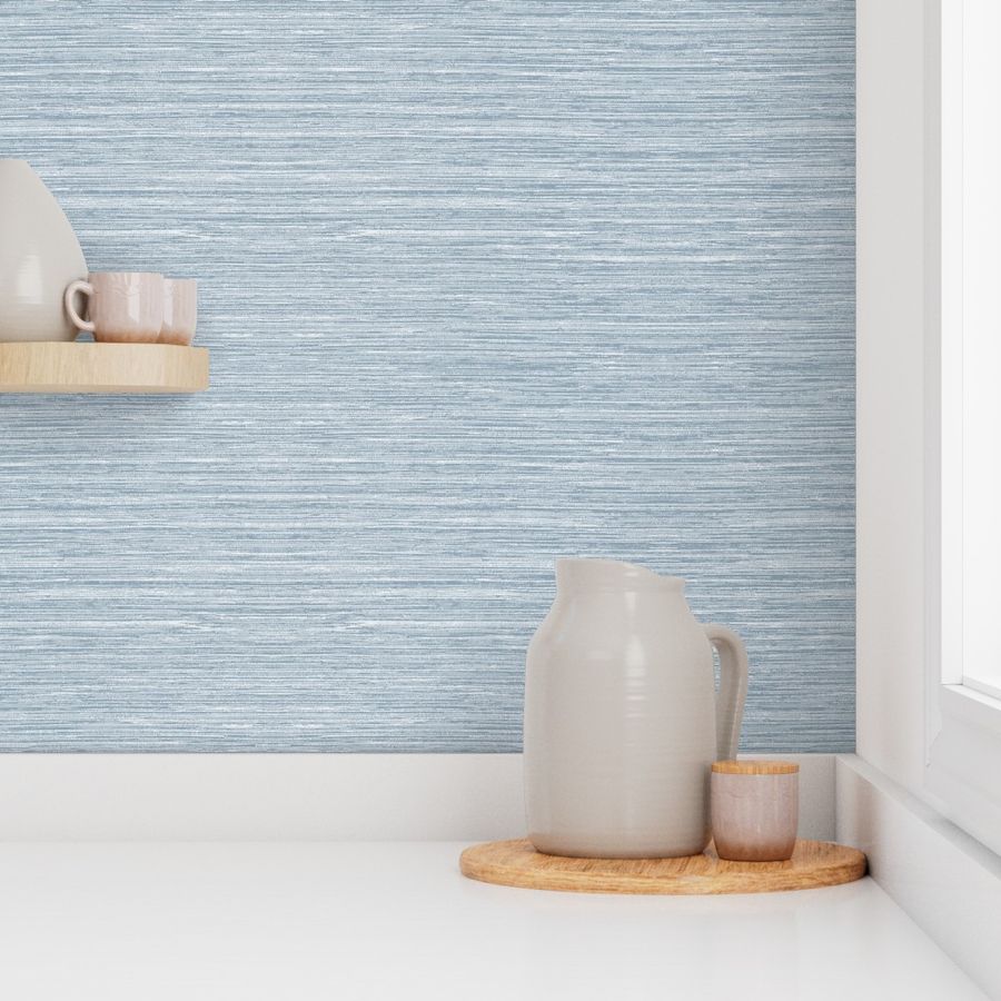 Grasscloth Wallpaper Blue and White