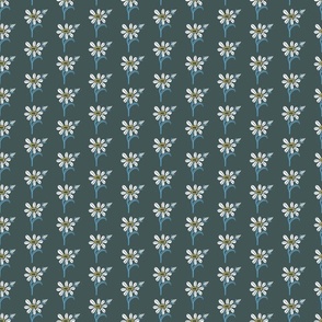 Linocut Budding Floral Sm | Teal