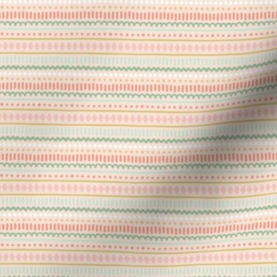 Spring Doodle Stripe - Blush, Small Scale