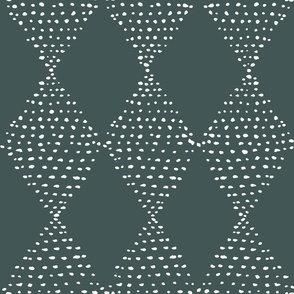 Hand Painted Dot Boho Tile XLg  | Teal