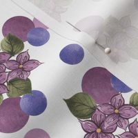 Watercolor Violets and Dots