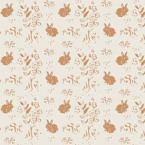 Woodland bunnies _ beige and light brown tan _ small scale 