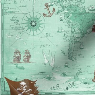 Green Pirate Treasure Map