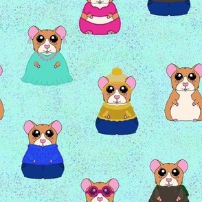 Hamster dress up on colors