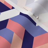 Pastel geometrics 3D isometric color blocks Wallpaper