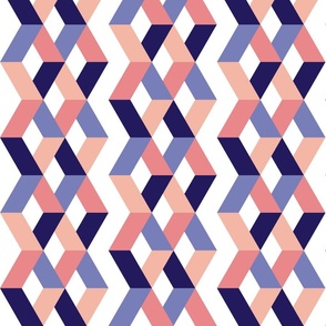 Pastel geometrics 3D diamonds stripes Wallpaper