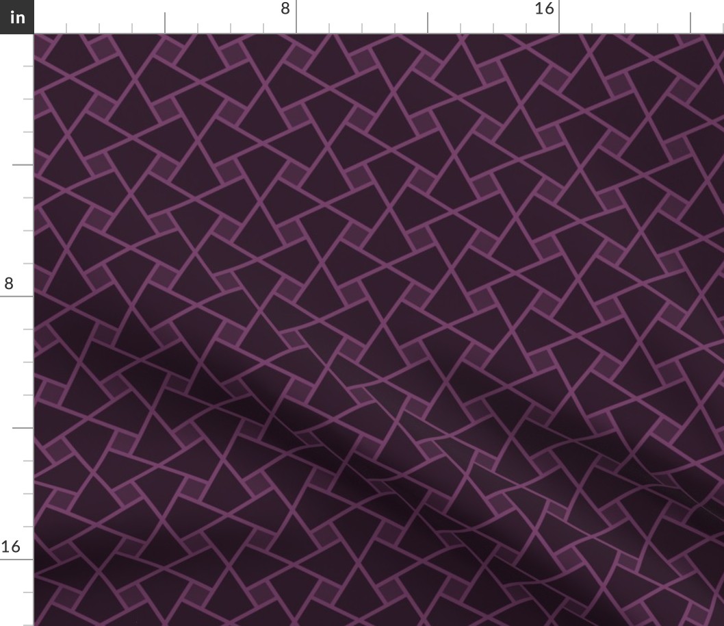 Geometric Pattern: Square Twist: Aubergine Dark