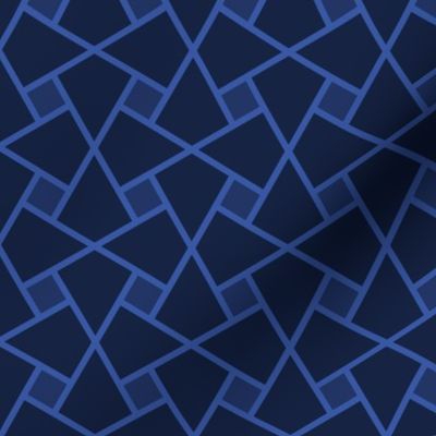 Geometric Pattern: Square Twist: Azure Dark