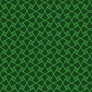 Geometric Pattern: Square Twist: Emerald Dark