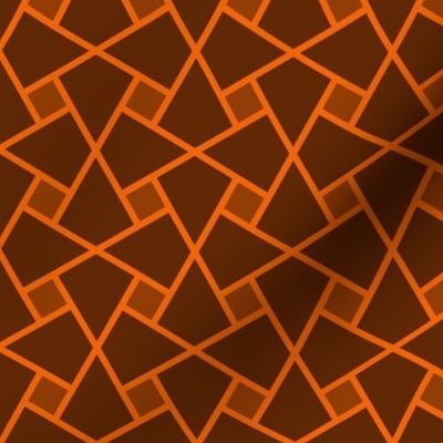 Geometric Pattern: Square Twist: Tangerine Dark